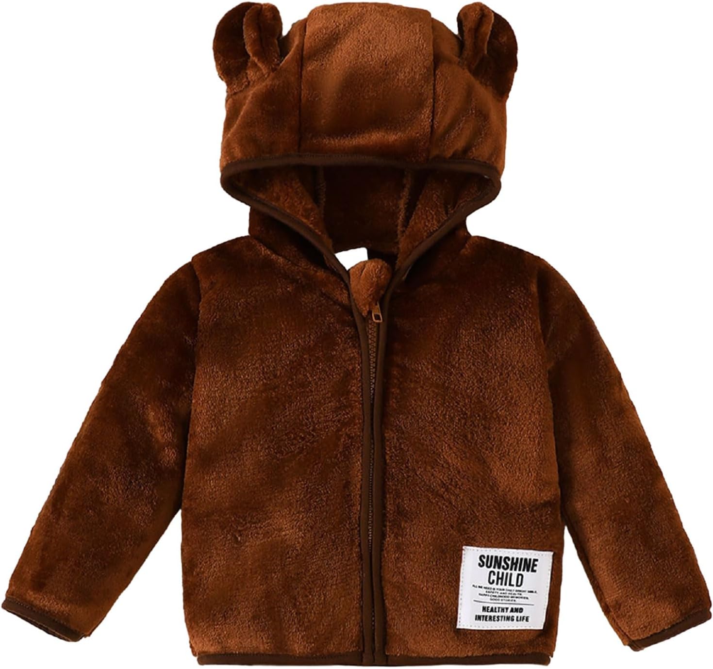 RomperinBoxBaby Boy Fleece Jacket Newborn Infant Girl Zipper Hooded Warm Coat Winter Long Sleeve Solid Outerwear 0-3T