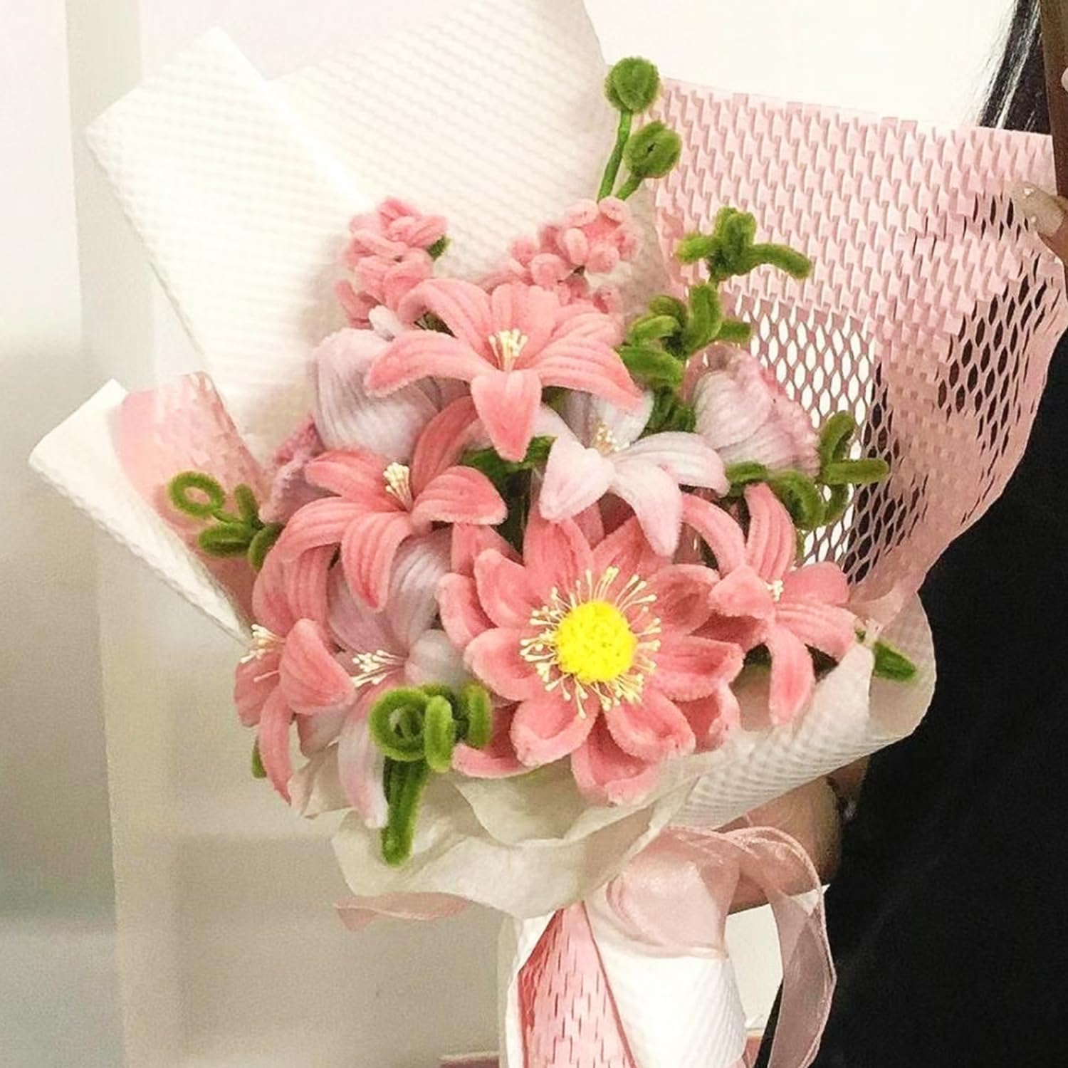 310 Pièces Fil Chenille, Pipe Cleaners Flower,4 Couleurs De