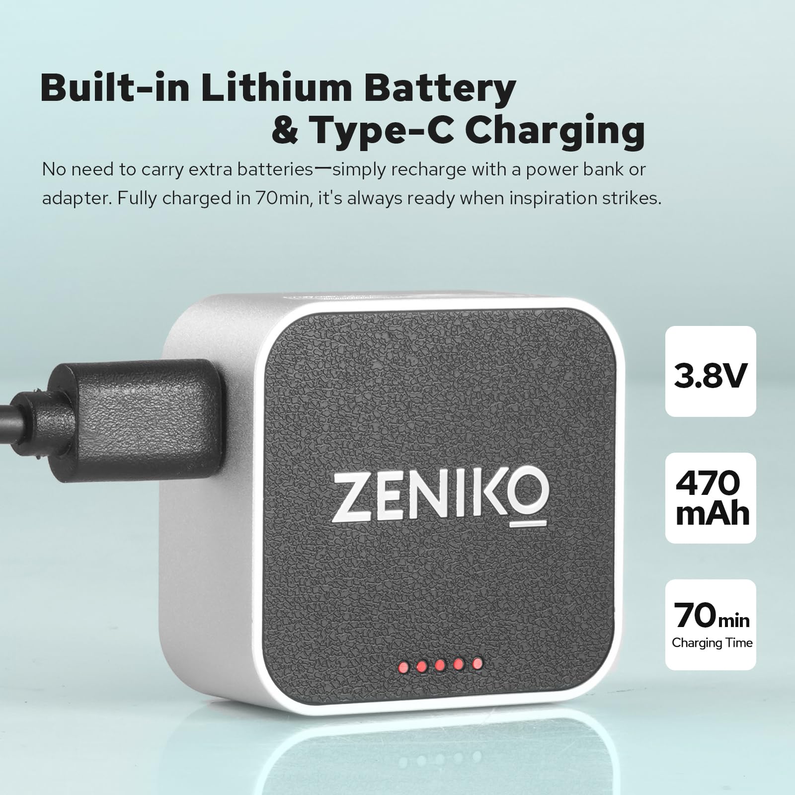 Zeniko ZF08 Mini flash Speedlite in alluminio, CCT 6500 K ± 200 K, luce flash per fotocamera Canon, Nikon, Sony, Fuji, Leica e altre fotocamere SLR con contatto singolo Hot Shoe (argento)