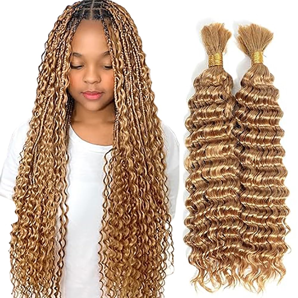 Mèche Deep Wave Boho Braids en cheveux naturels blonds miel 100g - 7
