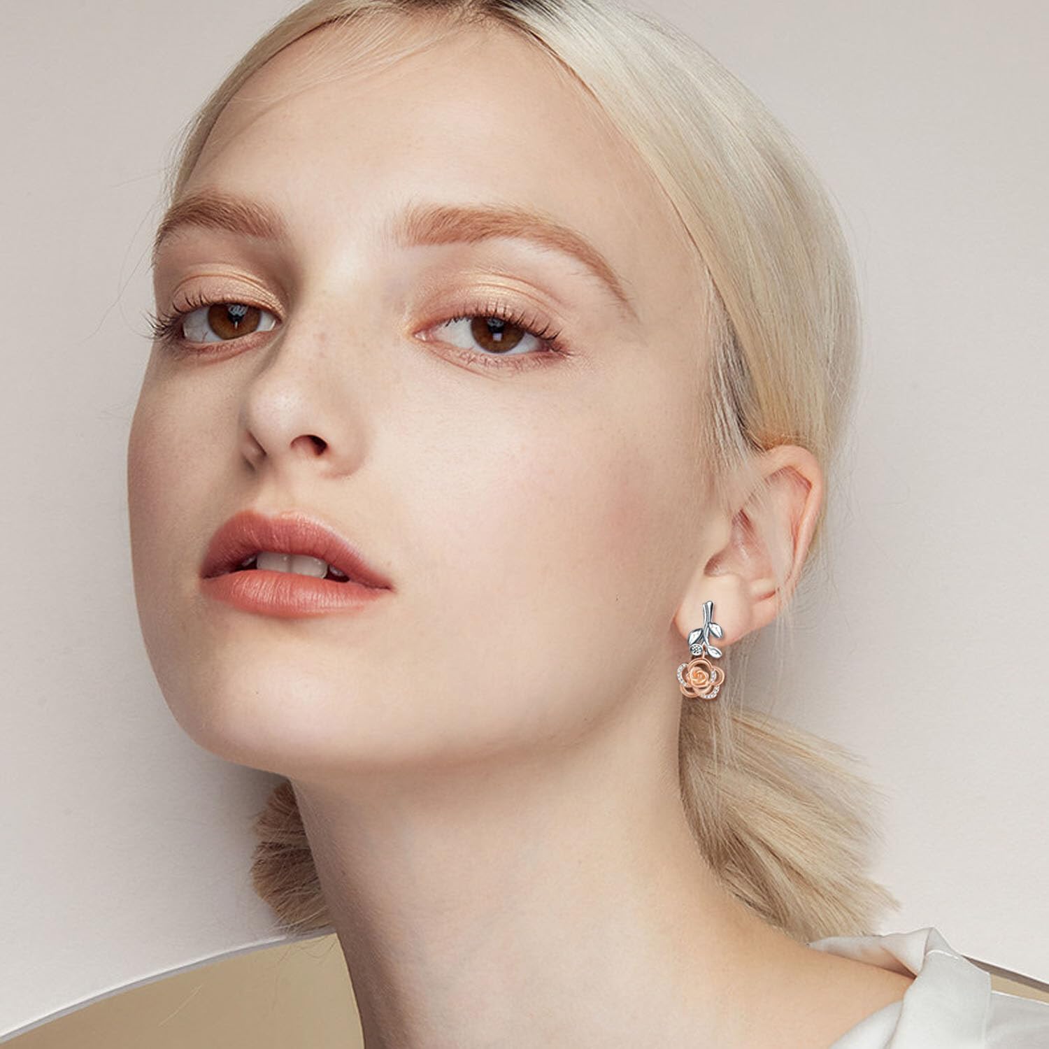 Flower Drop Earrings 925 Sterling Silver Tulip/Sunflower/Rose/Daisy Flower Dangle Earrings Jewelry Gift for Women Girls Flower Dangling Earrings - Image 2