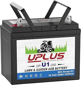 UPLUS U1 Riding Lawn Mower Battery, 12V 330CCA for Garden Tractors | Maintenance Free AGM Batteries, Fit for John Deere, Cub Cadet, Husqvarna, Craftsman, Toro, Ariens, Poulan Pro and Troy-Bilt