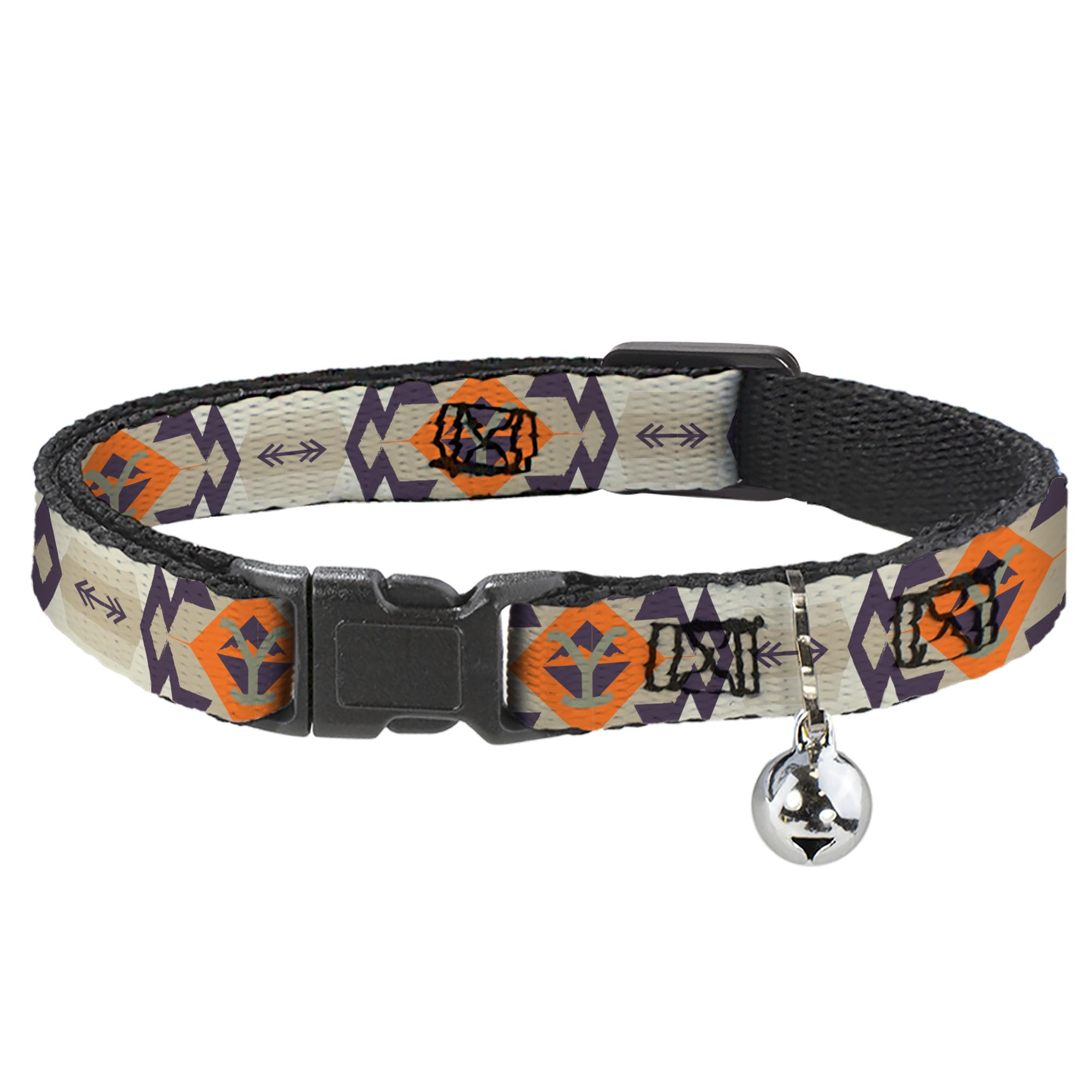 Collar de gato ajustable con clip de seguridad y campana sonora Yellowstone azul