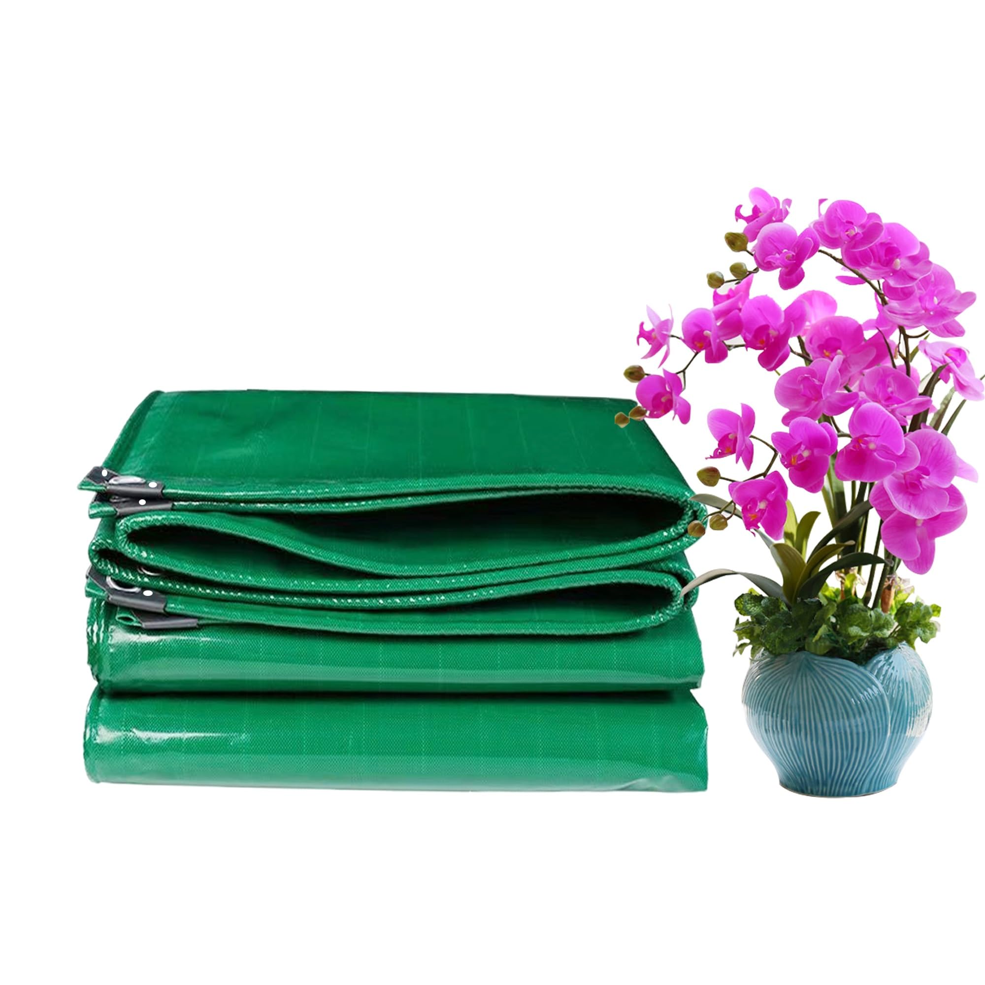 Telo impermeabile resistente, 3,5 x 19,5 m, 450 g/m², multiuso, spesso, per campeggio, canottaggio, escursionismo, verde