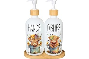 2Pcs Highland Cow Soap Dispensers,Enliven Your Ambiance with Bovine Charm