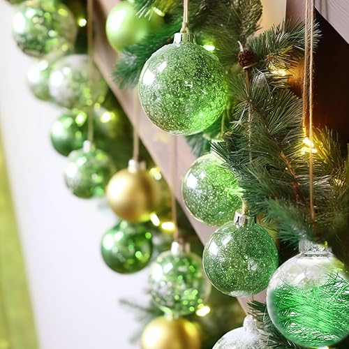 Miniatura 3 de AMS Adornos de Bolas de Navidad Transparentes de 24ct, 2.36''60mm Bolas Colgantes de Navidad Irrompibles, Juego de Esferas para Árbol de Navidad con