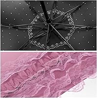 Vista 21 de WANLIAN Paraguas de encaje a prueba de viento plegable soleado y lluvioso a prueba de rayos ultravioleta anti sol protección UV sombrilla paraguas