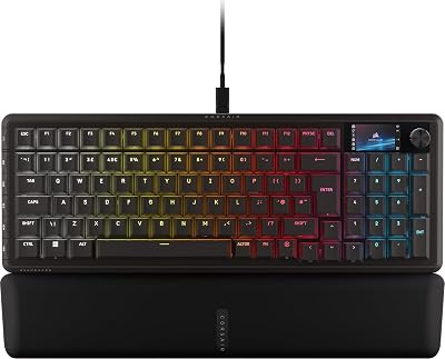 Corsair VANGUARD 96 Wired Mechanical Gaming Keyboard – 96% Layout, MLX Plasma Linear Switches, 8000Hz Polling, LCD Display, Virtual Stream Deck, G-Keys, SOCD Flashtap, QWERTY UK – Black