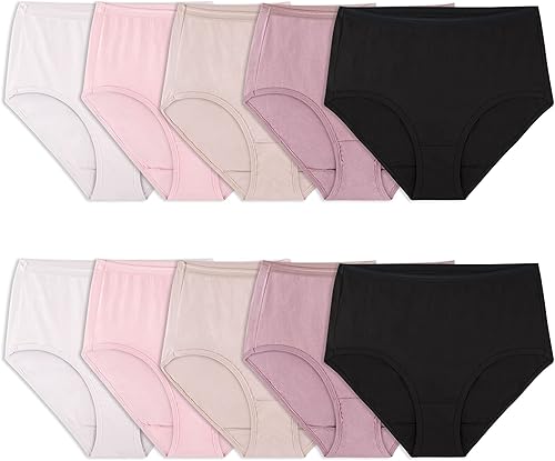 Fruit of the Loom Eversoft - Ropa interior de algodón para mujer, calzones sin etiquetas, transpirables, disponibles en talla extragrande