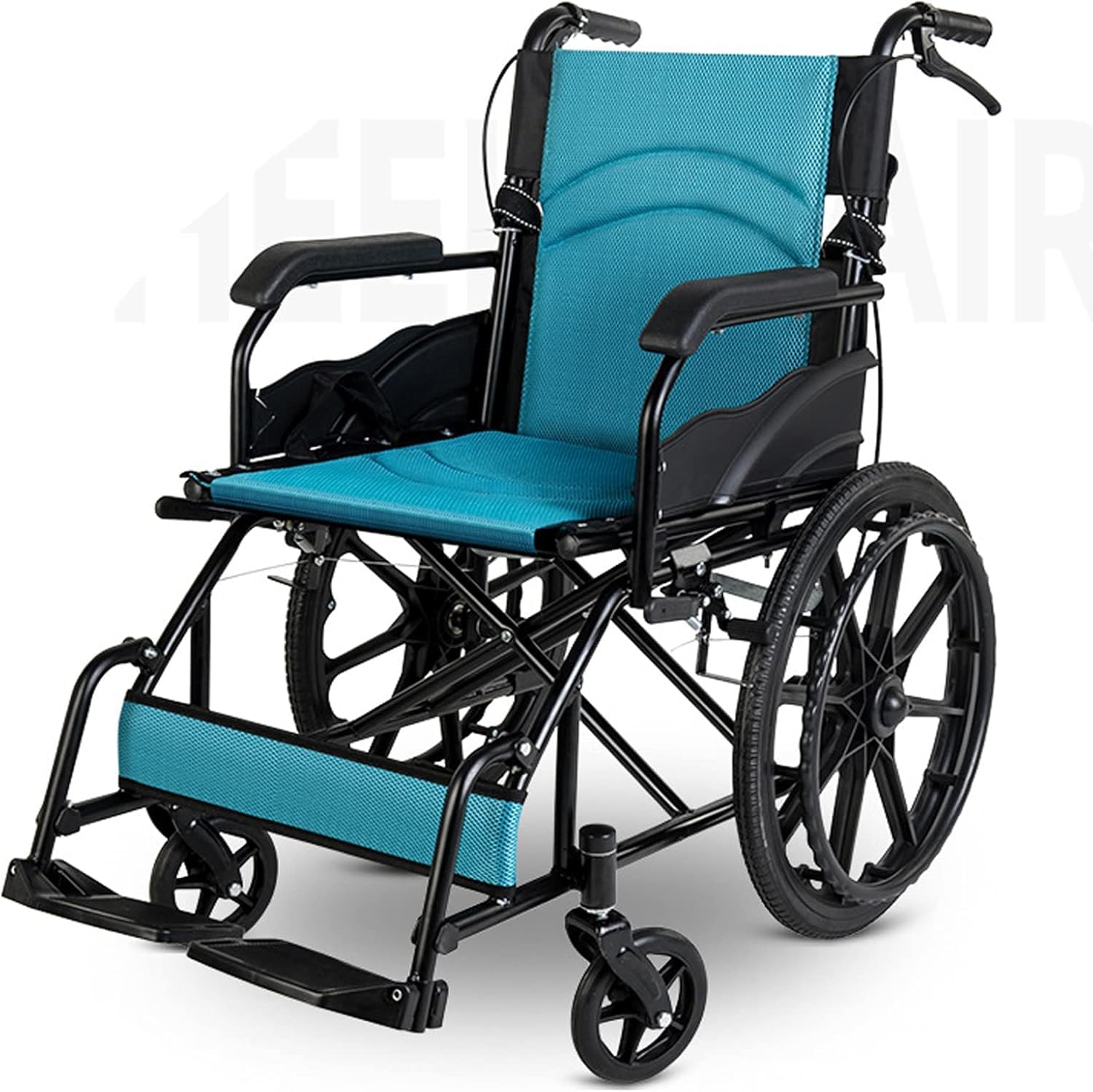 YGNVMCXJG Lightweight Foldable Travel Wheelchair for Adults – Portable Transport Chair, Airplane Friendly, Handbrake