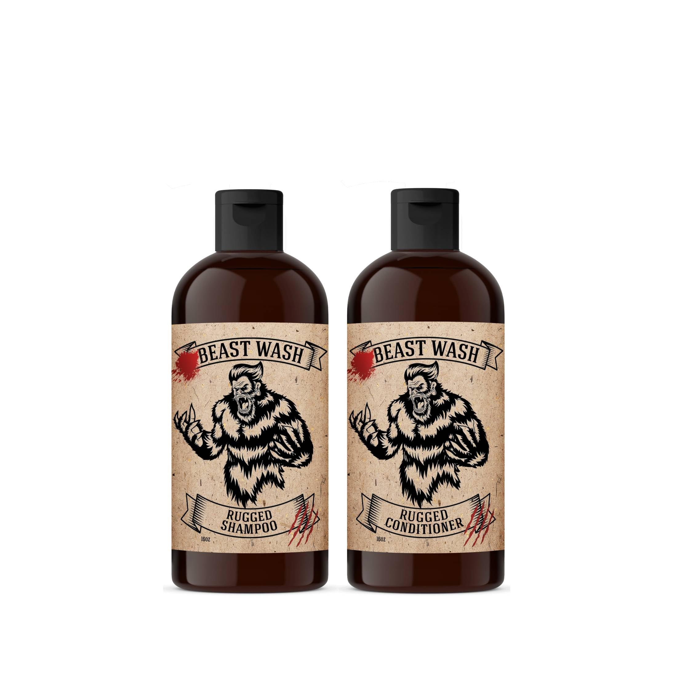 Johnny Slicks Hair Cleaning Kit - Supports Scalp & Hair Hydration - Organic Shampoo & Conditioner - Aloe, Shea Butter & Vitamin E - Rugged Scent - 2 Piece Set