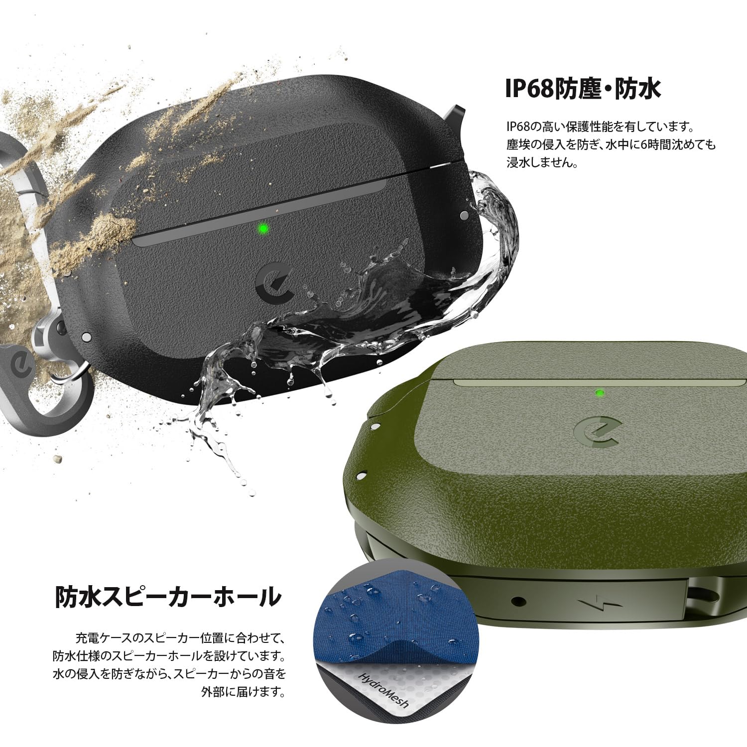 Amazon | KeyBudz AirPods Pro 3 ケース 第3世代用 防水耐衝撃 [ IP68