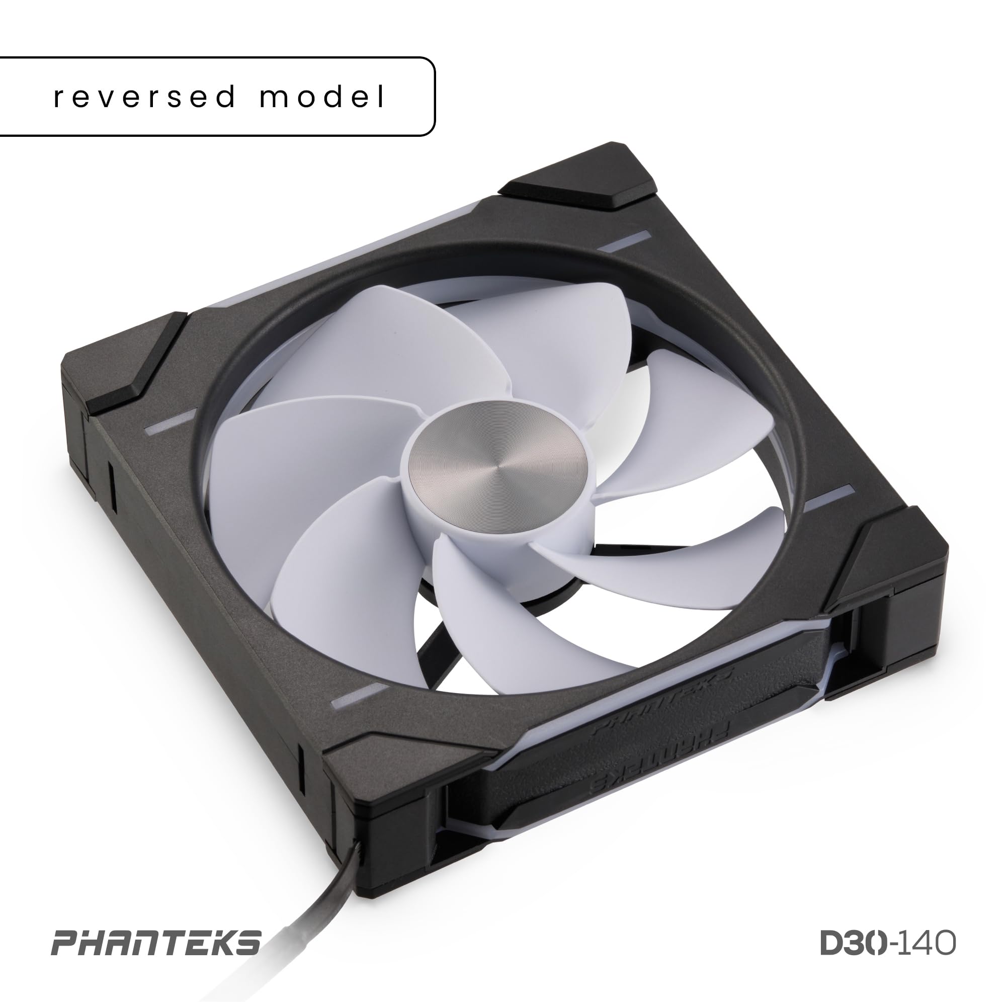 Phanteks D30 PWM Reverse Airflow, D-RGB Lüfter - 140mm, schwarz