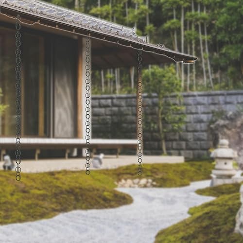 Miniatura 4 de Cadena de lluvia para exteriores, cadenas de lluvia de aluminio, acabado de molino, adaptador de canaleta de aluminio, función de agua o bajante