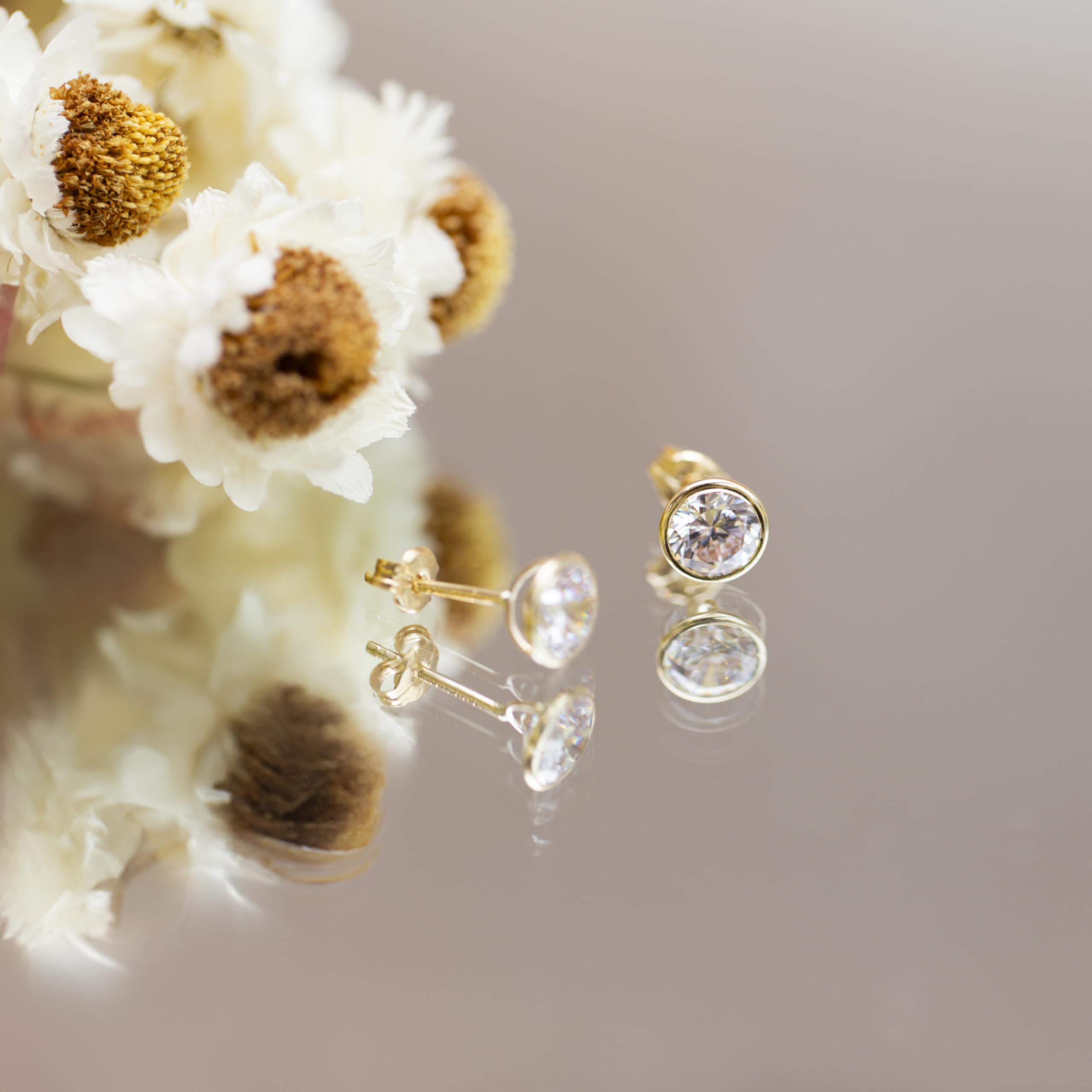 Pendientes de mujer con oro 9 K (375) y circonita