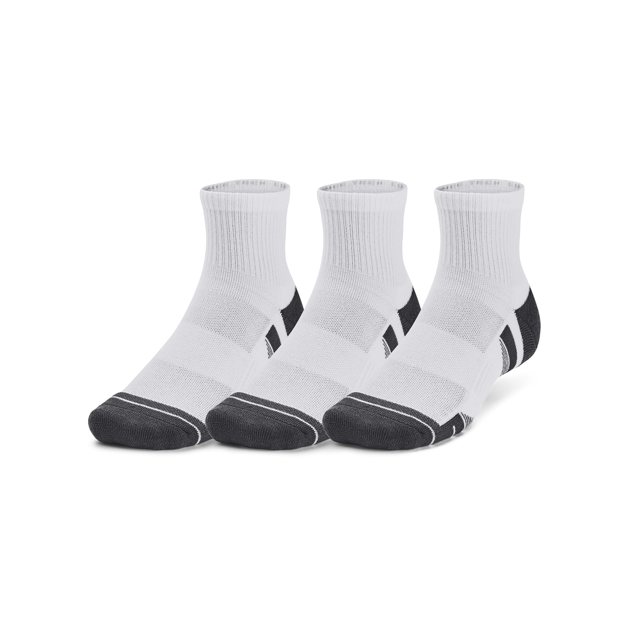 Under Armour Unisex UA Performance Tech Quarter Socks 3-Pack - Sweat Wicking Accessories MD