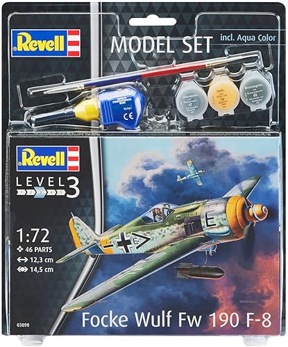 Miniatura 2 de Revell GmbH 63898 - Juego de modelos Focke Wulf Fw190 F-8, incluye pinturas, pegamento y brocha, camuflaje de la Luftwaffe, 172