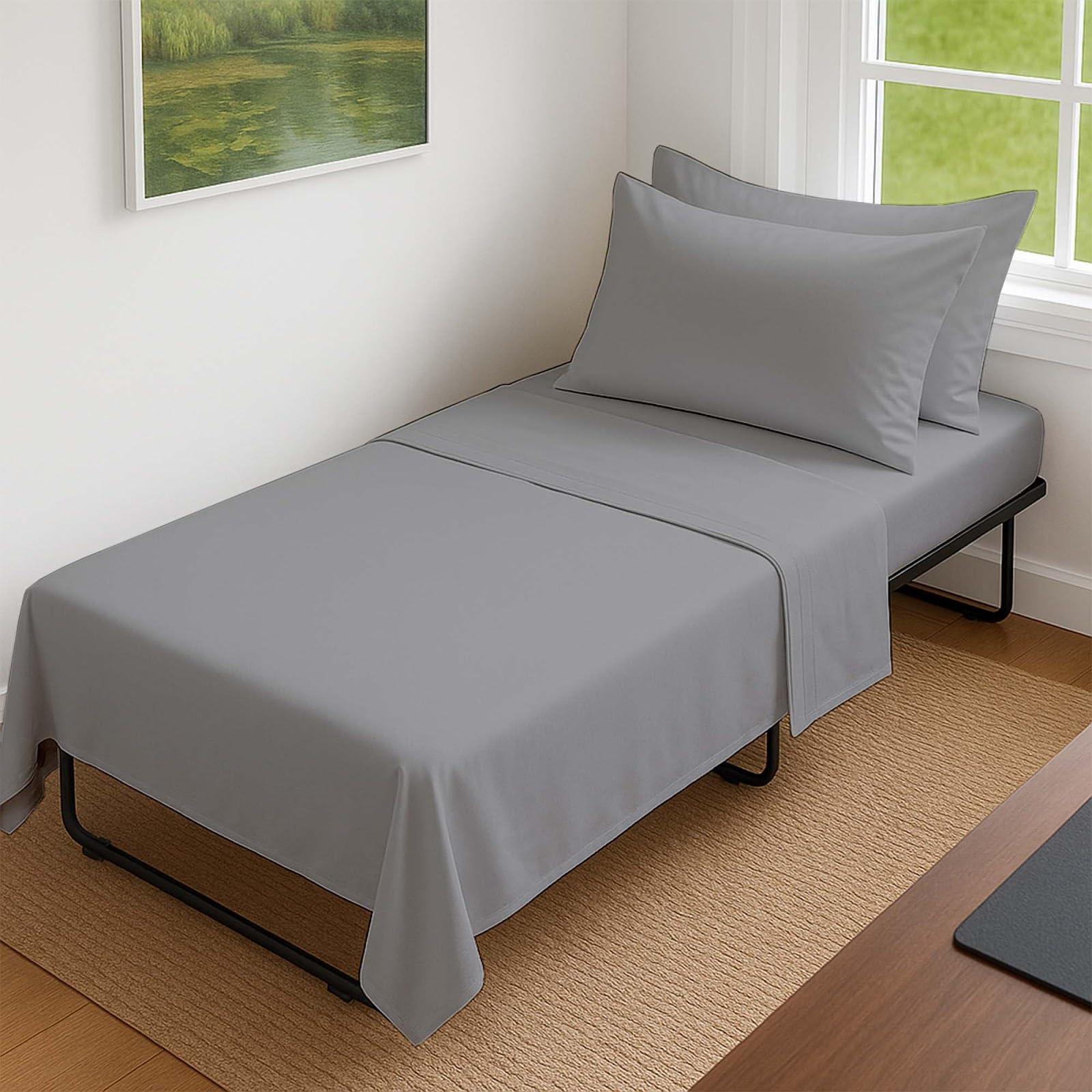 KRISHNA 4 Piece Cot Sheet 33 x 75 for Narrow Twin Camping Rv Bunk Guest Bed Soft Breatheable