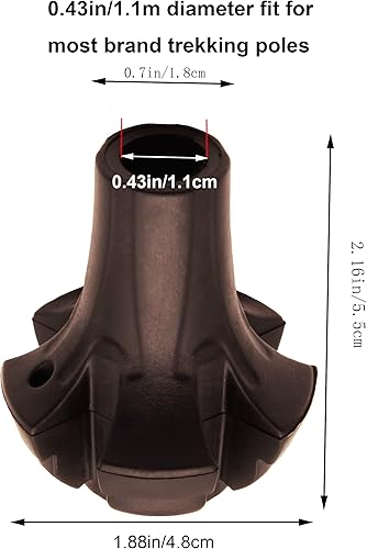 Miniatura 3 de HAPLUSTAR - Juego de 6 a 8 puntas de bastón de senderismo, protectores de goma de repuesto para la mayoría de bastones de senderismo, 0.433in de