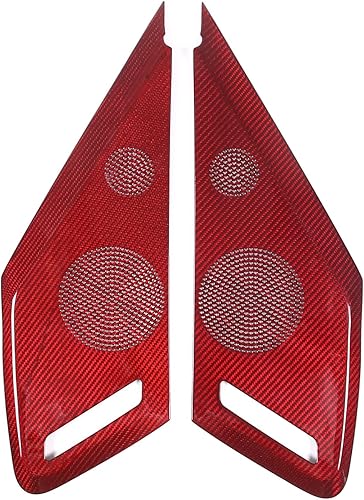 Miniatura 6 de Sekhyna Cubierta de altavoz de puerta lateral de automóvil compatible con Chevrolet Corvette C8 2LT 3LT 2020-2023 fibra de carbono real, 2 piezas,