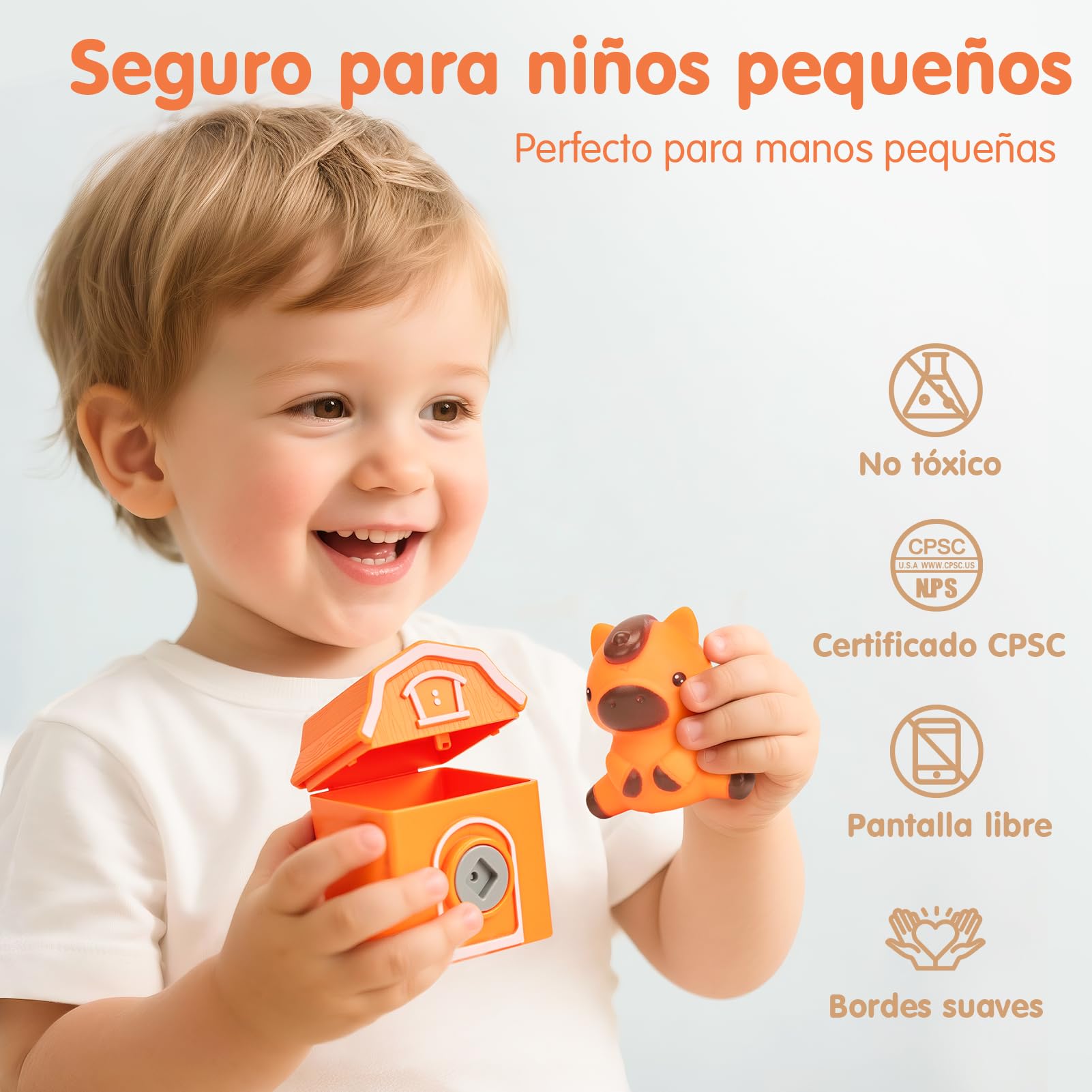hahaland Tren de Juguetes Niños 1 2 Años - 20 en 1 Tren Juguete Montessori con Animales Rurales, Marionetas de Dedo, Llave de Granero - Coches de Juguetes para Niños 1 2 3 4 años