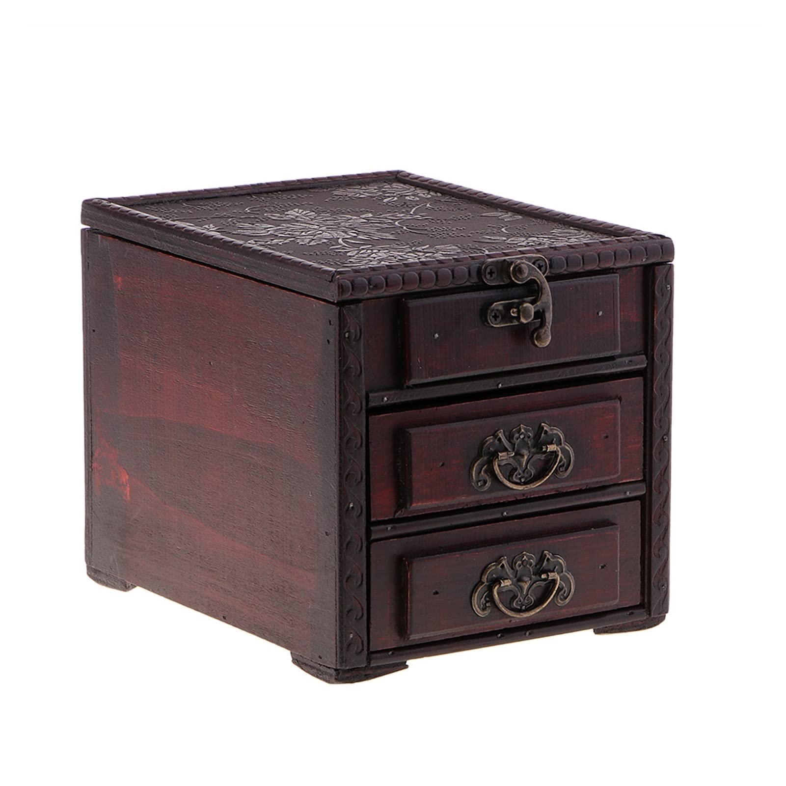 ANVLOJRIH Watch Box Retro Jewelry Box Girls Display Storage With Mirror Multifunctional Watch Watches Box