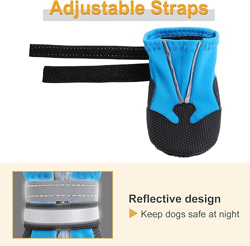 Miniatura 10 de Dimicoo Botas de malla transpirable para perros, antideslizantes, suela de goma suave, zapatos para perros para uso diario (paquete de 4)