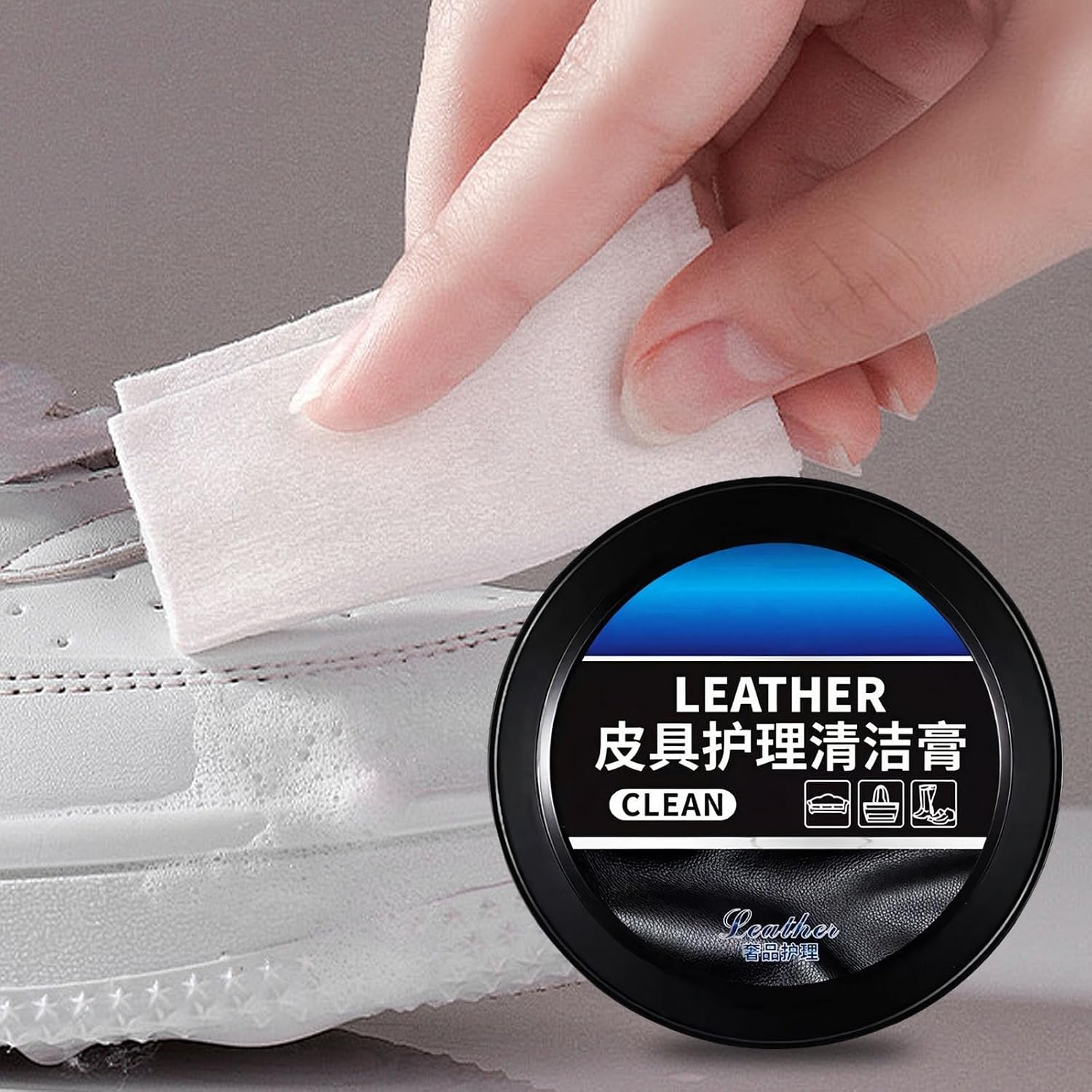 2Packs Car Interior Leather Care Cream, Leather Cleaning Cream Leather Luster Kit for Car, Leather Conditioner for Car Interior, Leather Cream Paste for Stain Removal and Luster Restoration