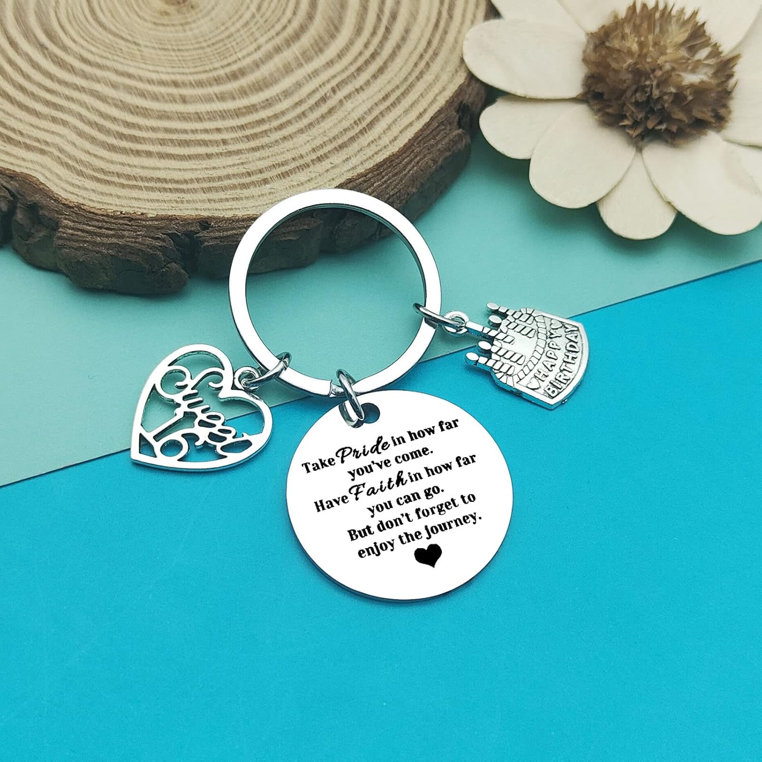 16th Birthday Gift 16th Birthday Keychain Inspirational Birthday Gift Sweet 16 Birthday Gift Encouragement Happy Birthday Jewelry Gift for Daughter Son Niece Sister Driving License Gift for New Driver - Image 6