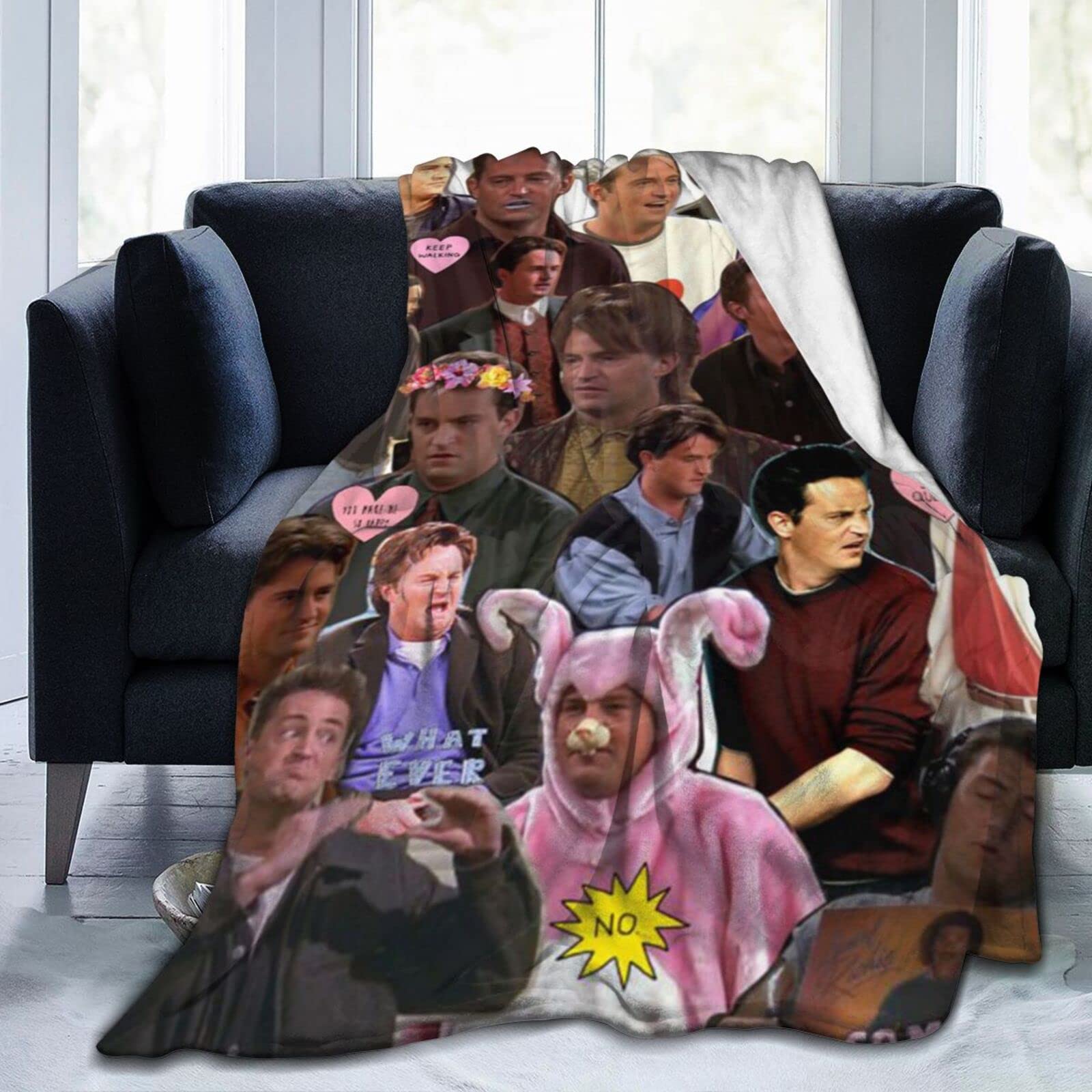 YINGD Blanket Matthew Actor Perry Super Soft Flannel Fleece Lightweight Throw Blankets Air Conditioning Blanket Couch Sofa Bedroom For Kids Adults