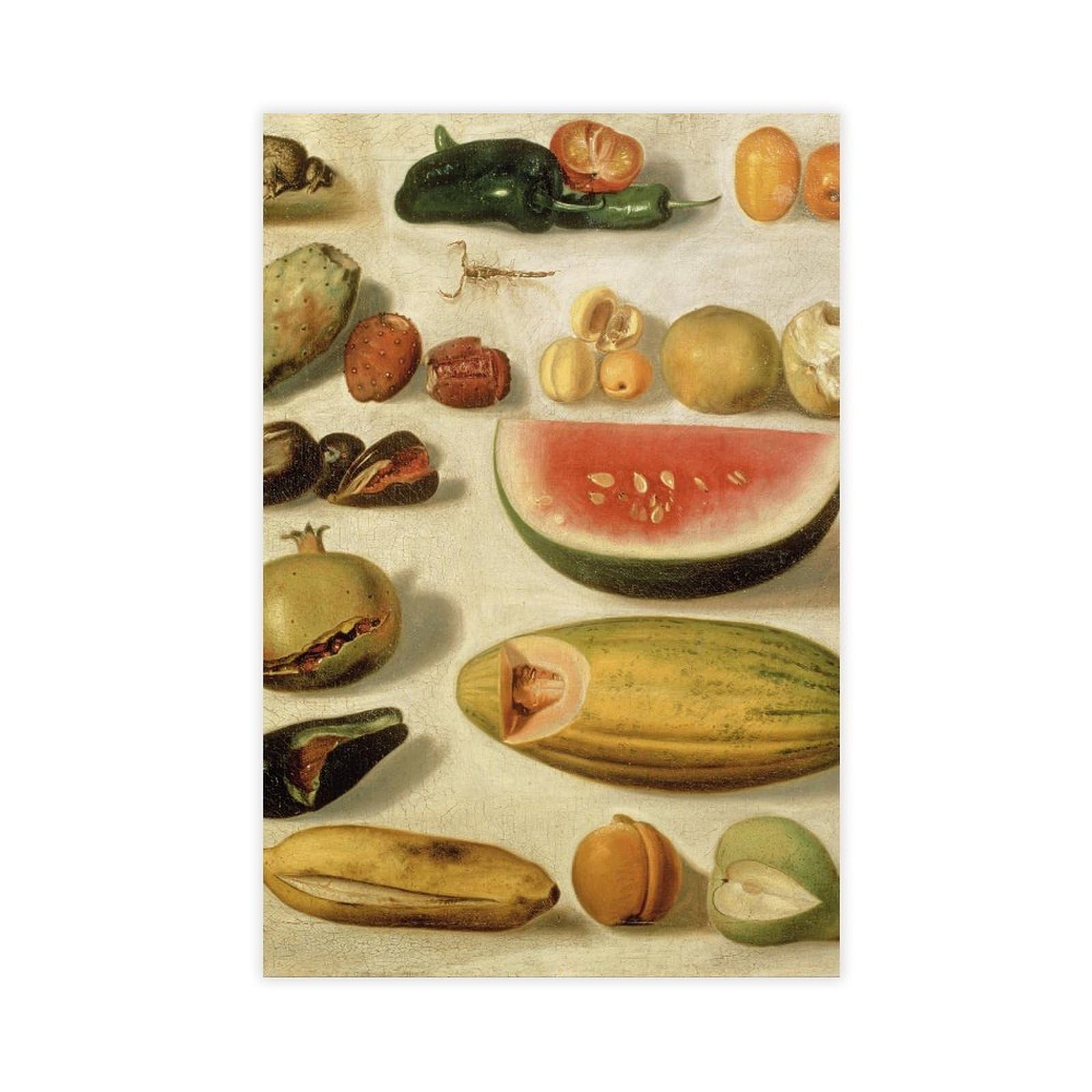 ASGRCN Still Life With Fruit (With Scorpion And Frog) Canvas Poster for Dorm Room Decor Gift