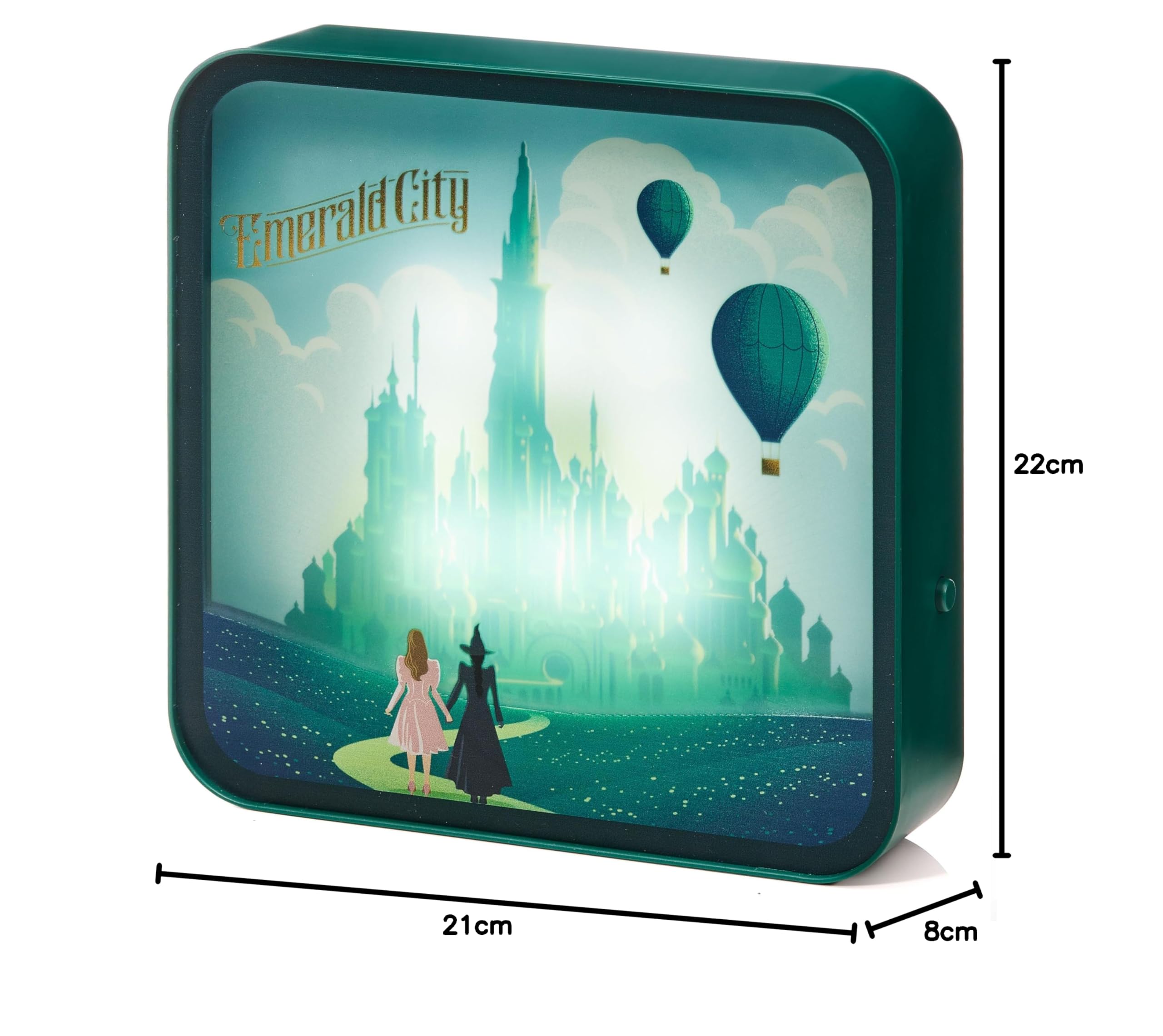 Numskull Oficjalna lampa akrylowa Wicked LED Light Box – Elphaba & Glinda Design – zasilana przez USB lub na baterie – na biurku, półce lub ścianie