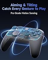 Vista 16 de EasySMX S10 Switch 2 Controller-One Key Wake-up, Switch 2 Pro Controller with 6 Axis Gyro, NFC Function, TMR Anti-Drift Joystick, HD Rumble, Negro