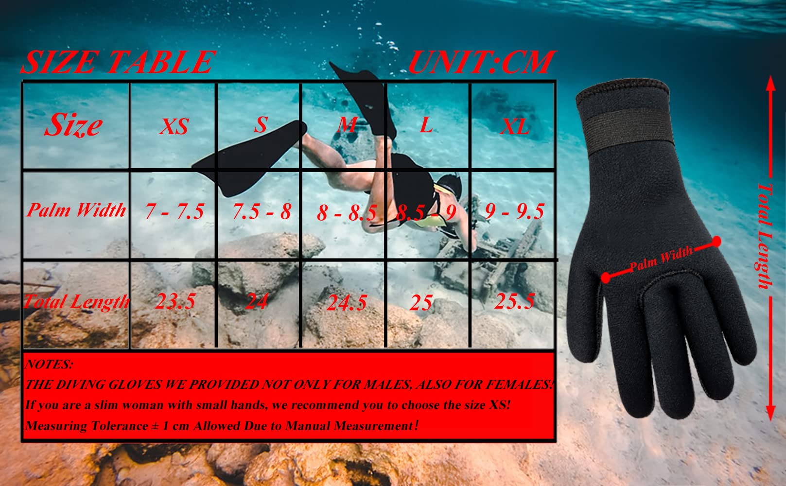 Guanti per muta stagna Guanti per immersione in neoprene da 3 mm Guanti termici antiscivolo per donne bambini Snorkeling Kayak Nuoto Surf Pesca
