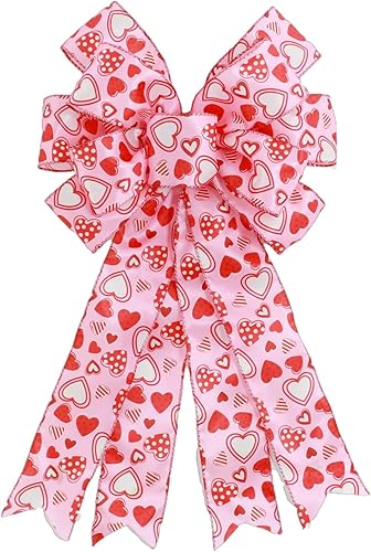 Miniatura 6 de Tmflexe Decoración para árbol de Navidad, coronas, lazo grande de árbol de elfo de Navidad, lazos de lunares, cintas rojas y verdes, bastón de