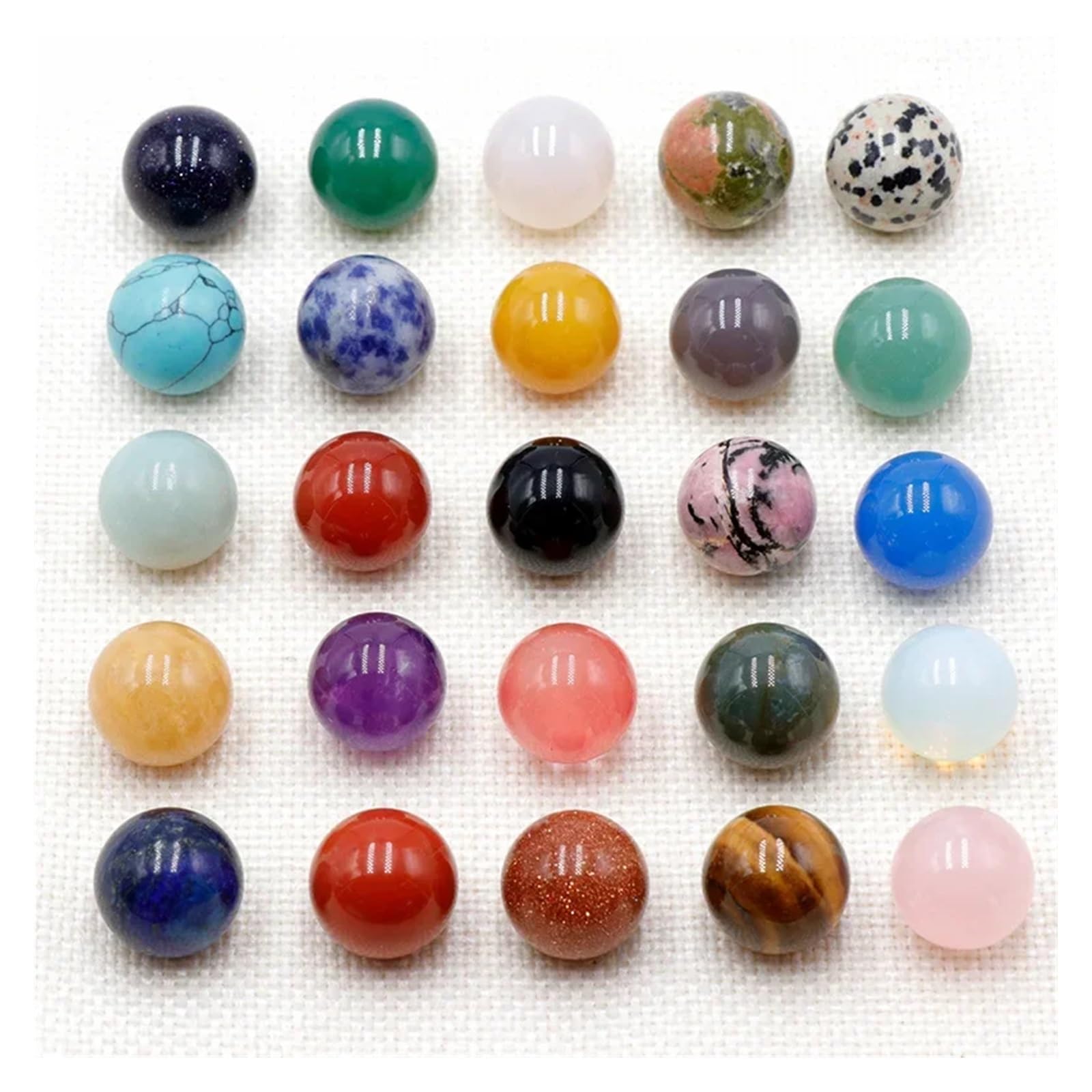 Substrato Naturale in Quarzo per acquari, Ghiaia for Acquario 16mm Pietra Agata Pietra preziosa Sfera di Cristallo Multicolor 5 pz(Color 11,10pcs)