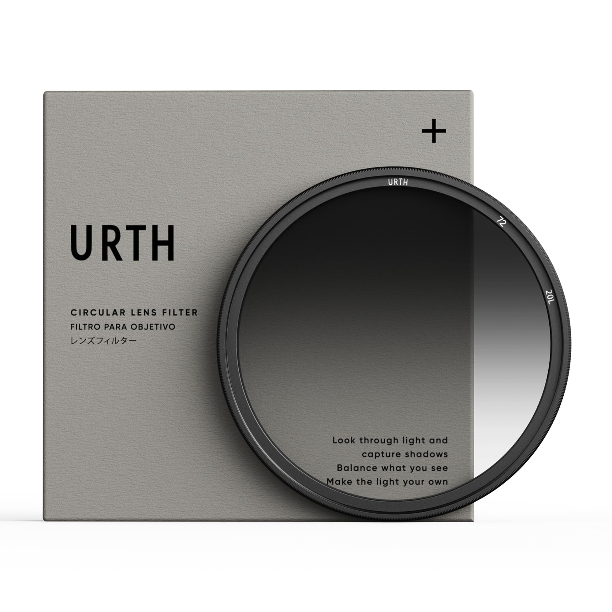 Urth 72mm Soft Graduated ND8 Lens Filter (Plus+) — 3-Stop, Ultra-Slim 20-Layer Nano-Coated Soft Grad Neutral Density Camera Lens Exposure Balance