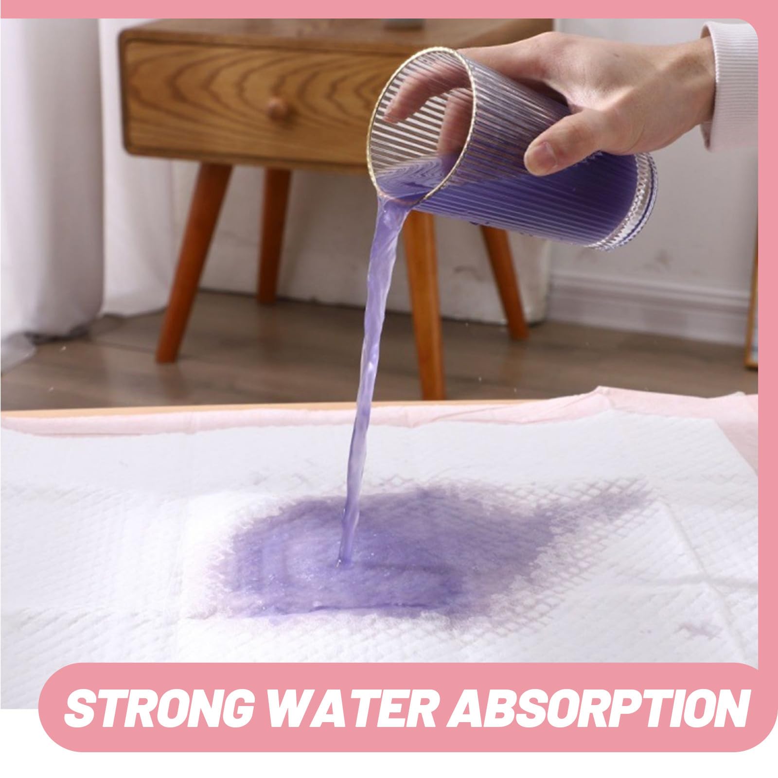 Abaodam Tappetini Igienici Assorbenti per Cani e Cuccioli 60x60 Cm Confezione 40 Pezzi Colore Rosa per Addestramento Piccoli Animali Domestici come Gatti, Criceti e Furetti, Materiale