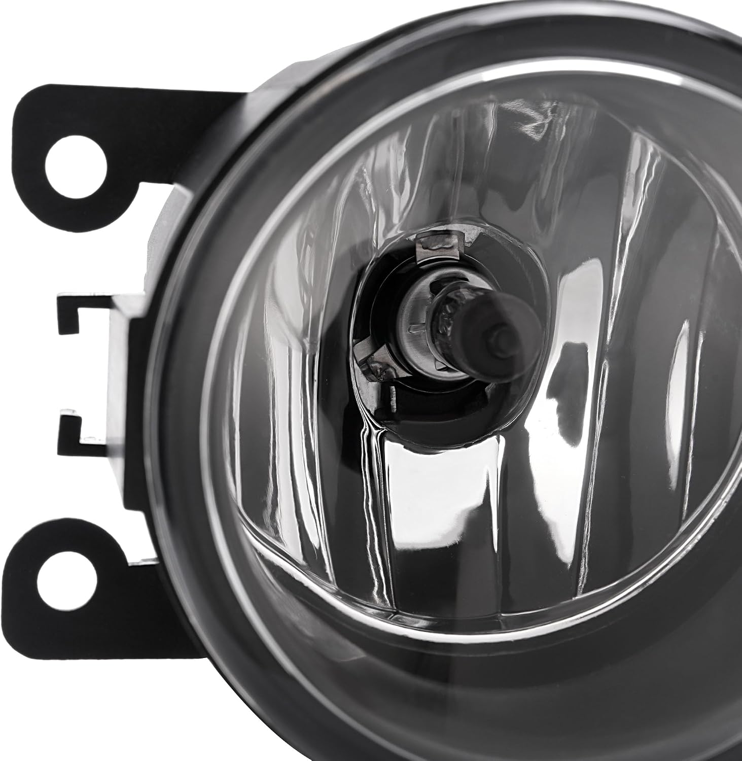 HECASA Fog Lights+Bezels Pair Compatible with 2010 2011 2012 Ford Mustang Base V6 Bumper Driving Fog Lamps Black Covers Trims Left & Right Clear Lens Replacement for FO1038138 FO1039138