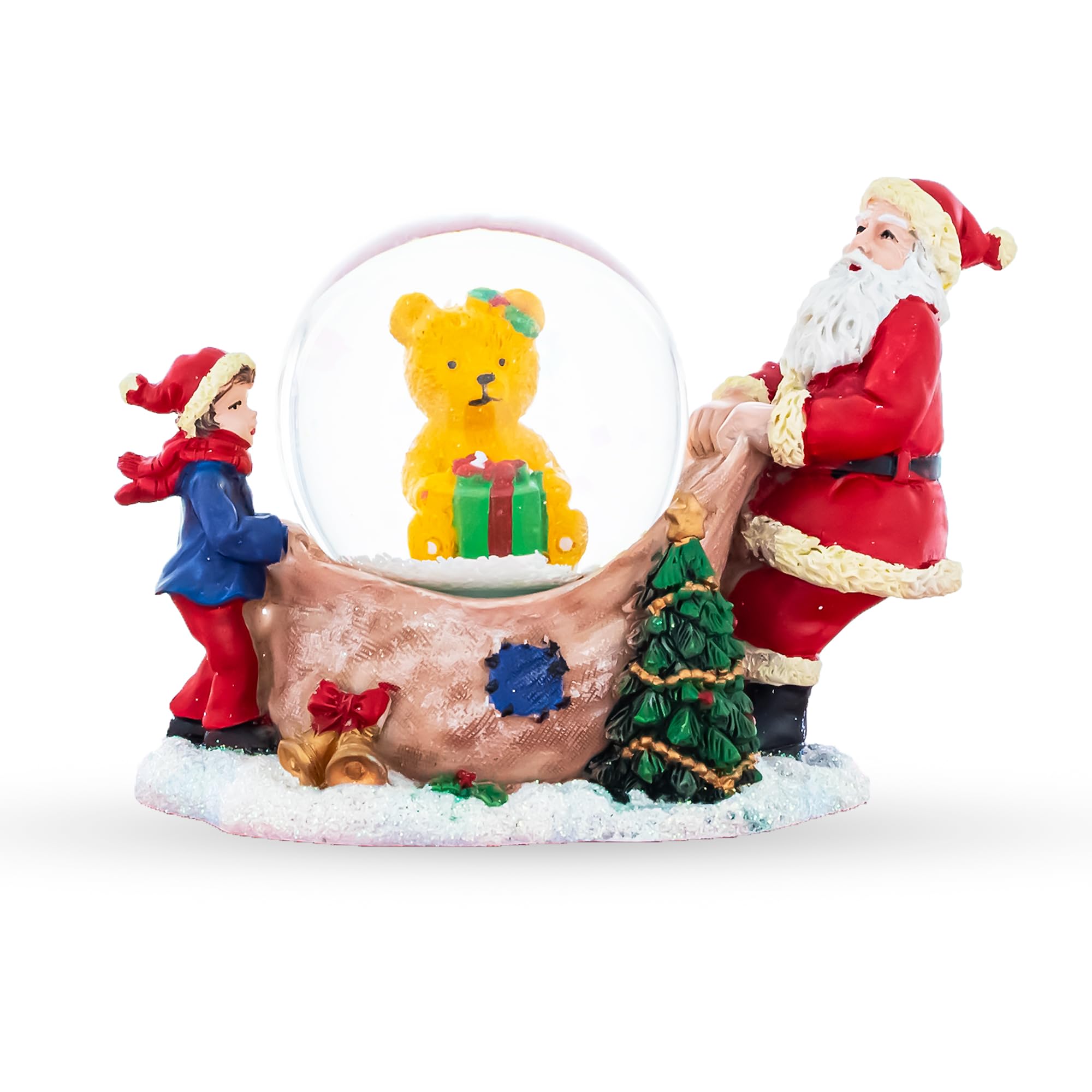 Globo de nieve de oso de Santa: revive la magia de los regalos