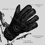 WESTWOOD FOX Guanti da portiere, protezione dita, guanti da portiere per calcio per bambini, ragazzi, adulti, palmo Heavy Grip con Dumbo Latex 4+3 mm, supporto al polso (Nero profondo, Taglia 9) - 2