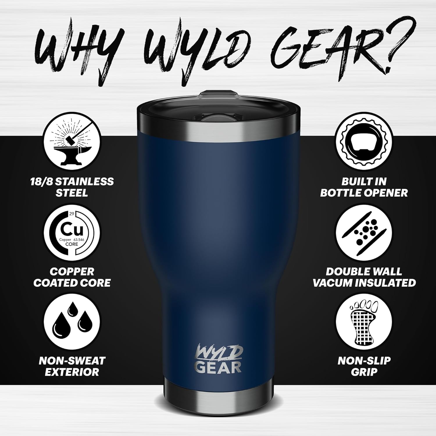 Wyld Tumbler (Navy, 30oz/887ml)
