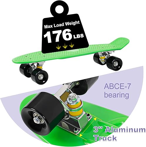 Miniatura 2 de Cruiser Skateboard Mini Cruiser de 22 pulgadas para niños, adolescentes, principiantes