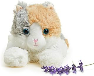 Microwavable & Weighted Stuffed Animals, Calico Cat - Heated Stuffed Animal Plushie for Warmth & Comfort - Cute Soft Plush Toys for Adults & Children (Boys, Girls, Babies & Toddlers)