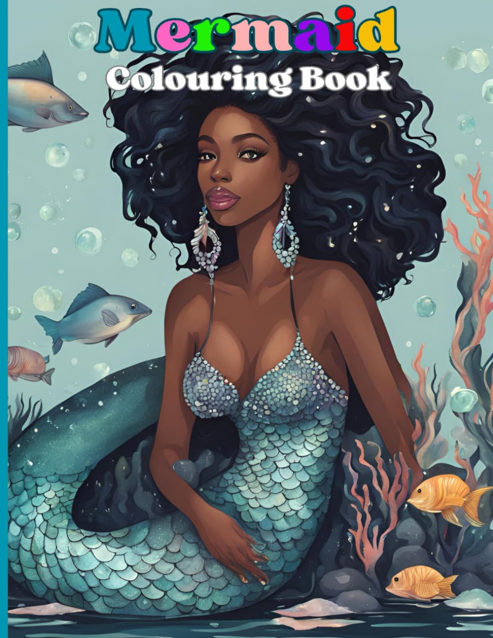Mermaid coloring Book: Adorable illustrations for young black mermaid enthusiasts
