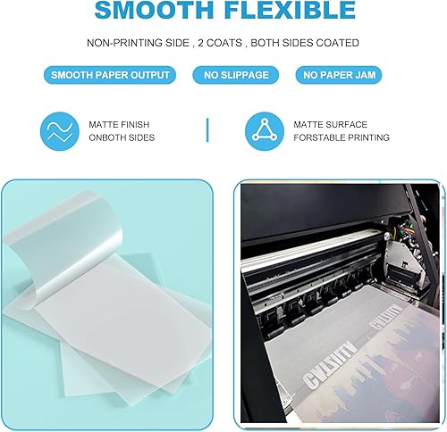 Miniatura 6 de Carbcolords Película de transferencia DTF, 60 hojas A4 (8.3 x 11.7 pulgadas), papel de transferencia de calor transparente para pretratamiento, para