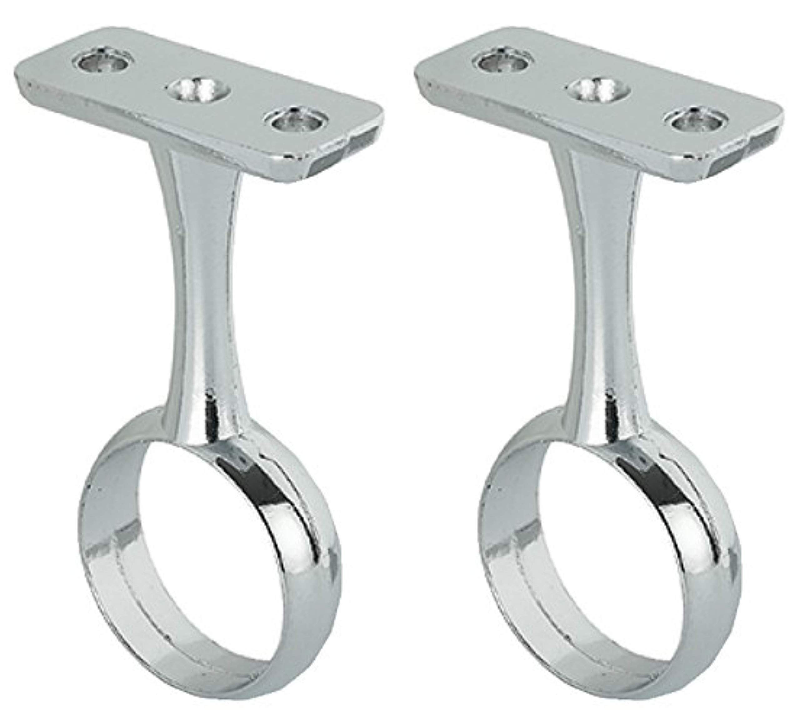 Wardrobe Rail Centre Supports Brackets 25mm Chrome Plated x2 Twin Pack