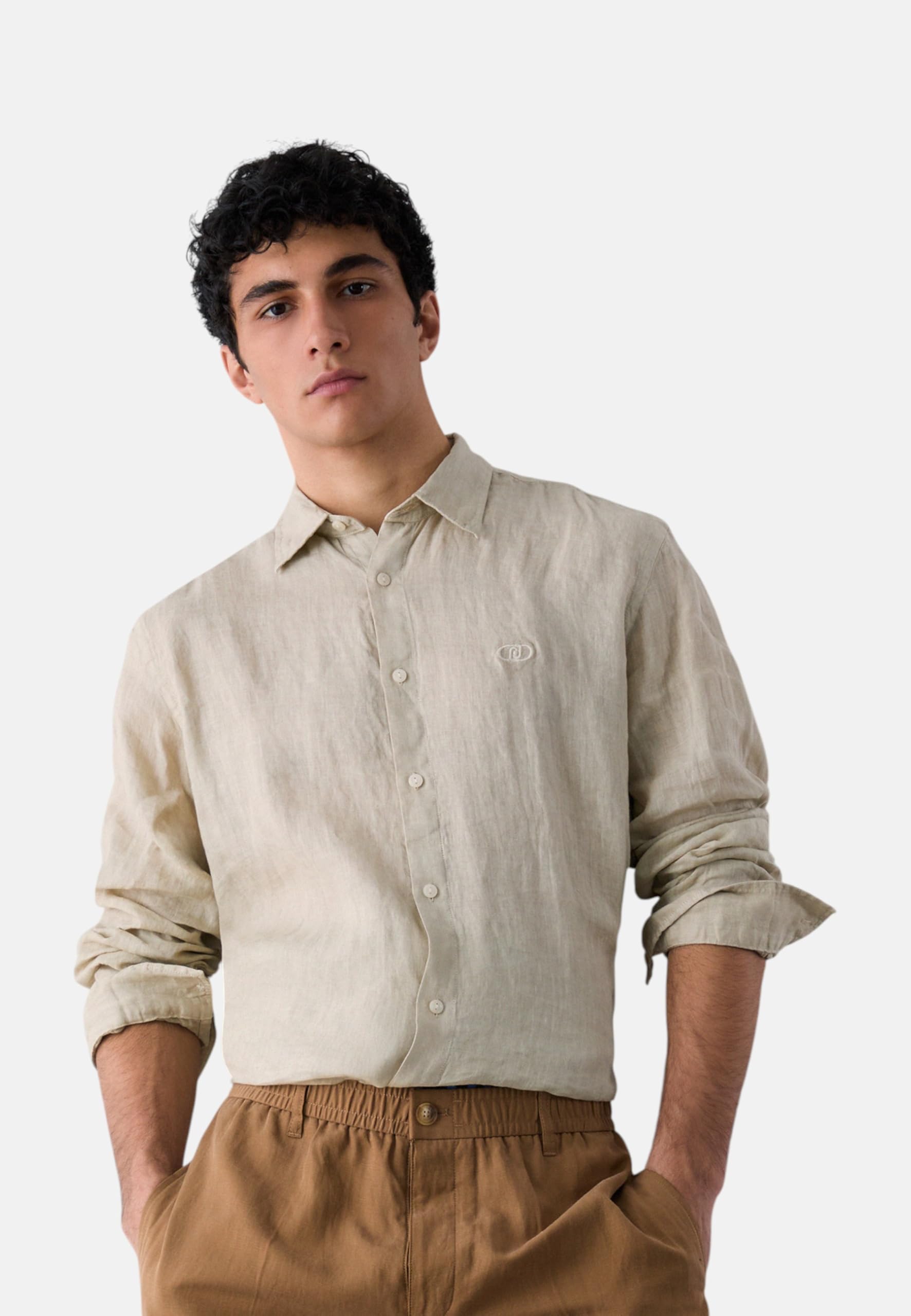 Liu Jo Hombre Camisa Manga Larga Lino QA6204T4359