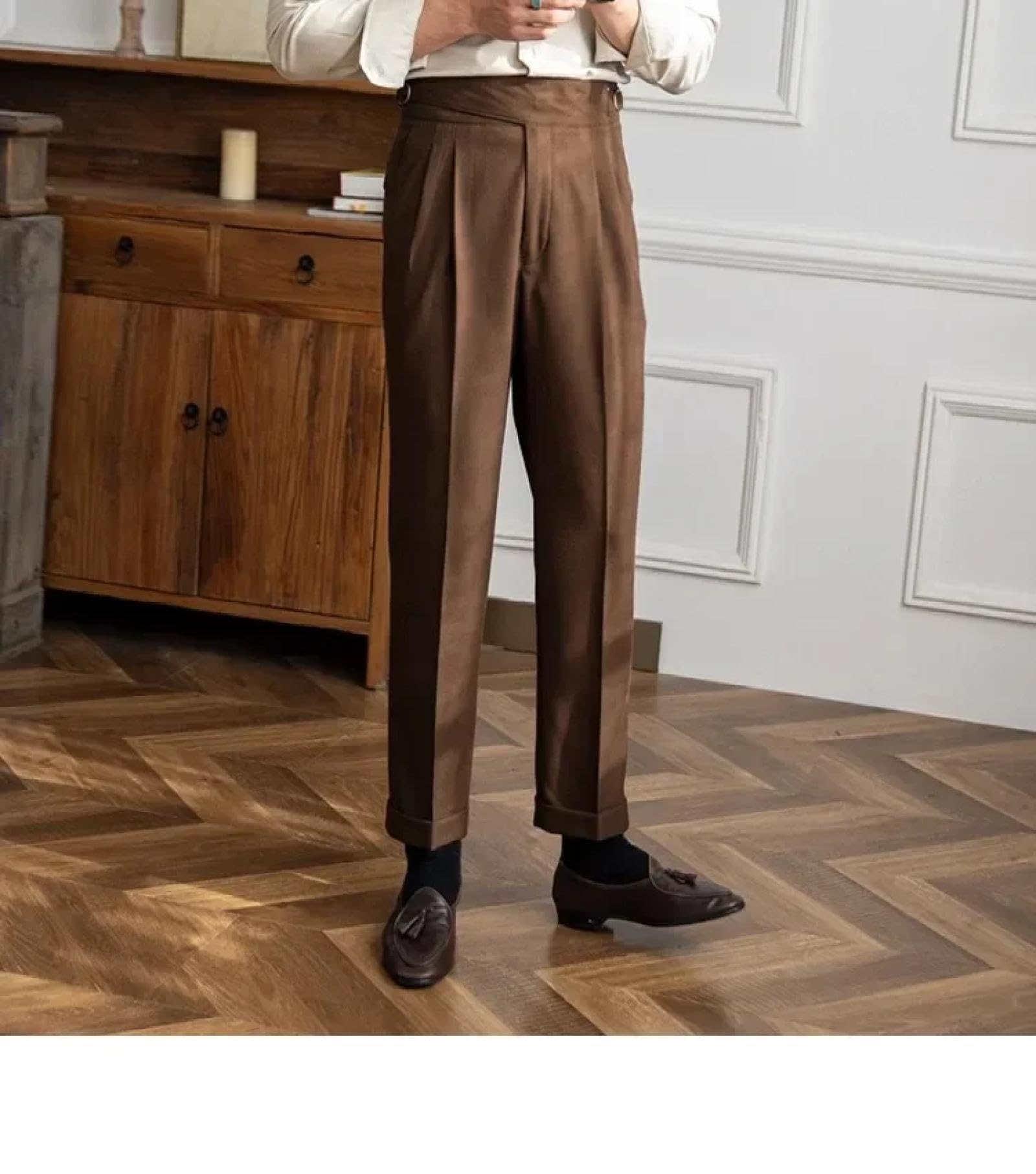 Jeans Uomo Pantalonipantaloni Lunghi A Vita Alta E Gamba Dritta in Stile Italiano Autunno/Inverno, Pantaloni Casual Versatili per Uomini Britannici