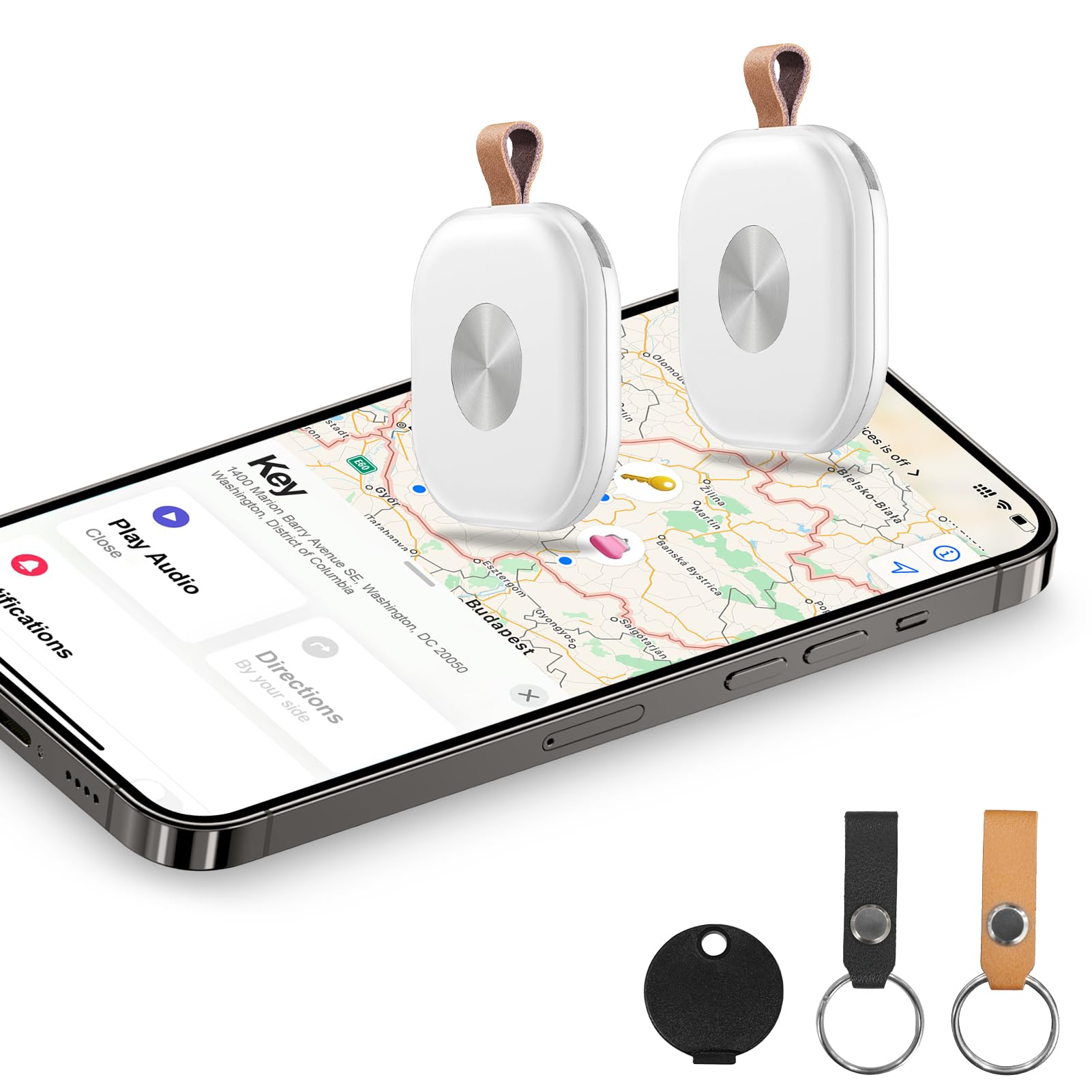 Air Tags, confezione da 2, localizzatore Bluetooth, trova chiavi e localizzatore di oggetti per chiavi, borse, bagagli, valigie e portafogli, etichette di tracciamento in tutto il mondo, funziona con